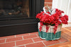 2 Stripe Small Basket with No Handles - Light Tan & Hunter Green - Maine Rope Mats