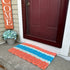 Five Stripe Rope Mat - Orange, Seafoam, & Light Blue