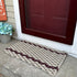 The Dune Mat - Dark Tan with Two Burgundy Stripes Rope Mat