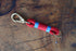 Red Key Chain with Light Blue & Red Whipping