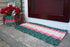 3 Stripe Hunter Green & Red Basket and 5 Stripe Hunter Green, Red, & Light Tan Mat